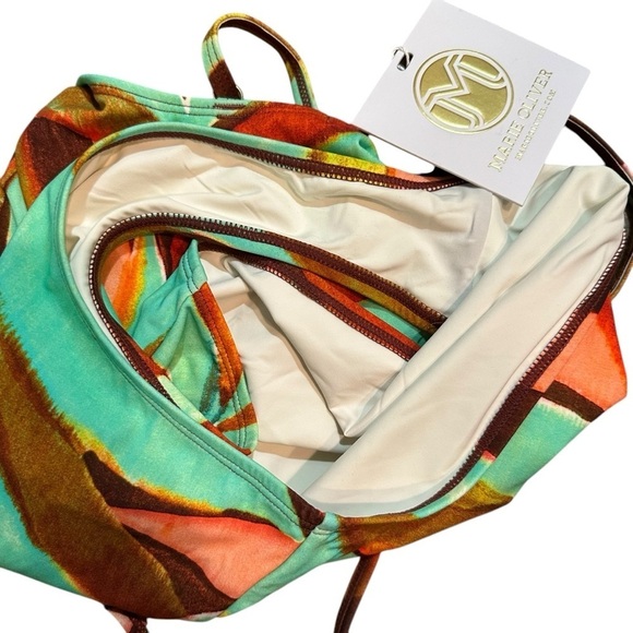 NWT Marie Oliver Tropical Coral & Green Juno One-piece Swimsuit - Picture 6 of 9